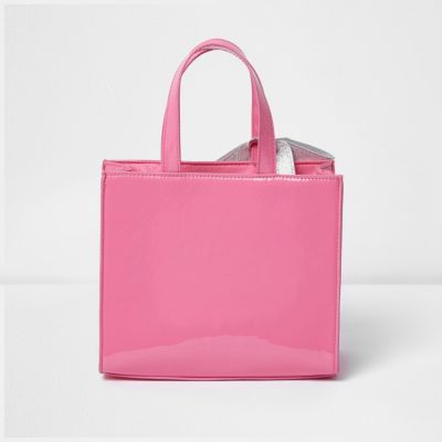 Girls pink structured bow tote bag